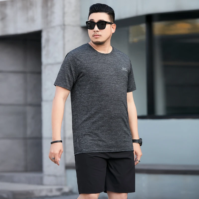 

Quick-drying 8XL 7XL big summer plus size tops tees Top quality short sleeves Casual men t shirt +shorts