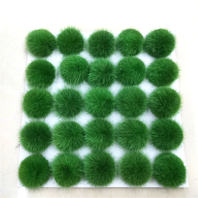 25 Pcs/Lot DIY 5cm Real Fluffy 100% Mink Fur Pompom Ball Necklace Earrings Handbag With Ring Hat Accessories Pom Wholesale