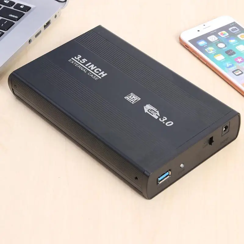 USB2.0 USB 3,0 на SATA порт чехол для SSD, HDD 3,5 дюймов 5 Гбит/с алюминиевый корпус для жесткого диска, скорость передачи данных до 5 Гбит/с