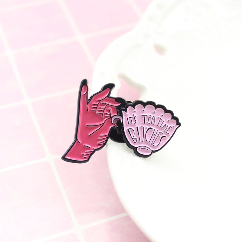 Элегантный женский значок с лацканами эмалированная брошь в форме кофейной