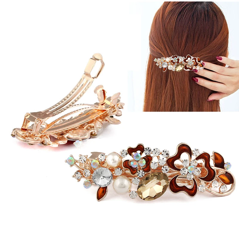 

Hair Accessories for Women Crystal Pearl Hair Clip Styling Tool Bride Hairpins Barrette Donut Bun Maker Hairdressing Ornaments