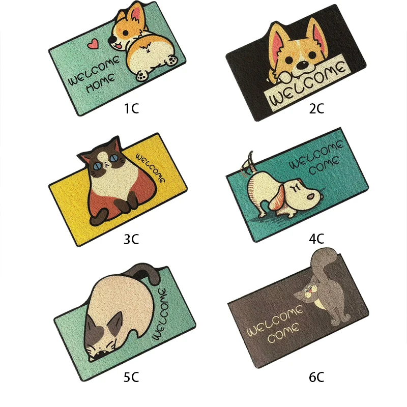 Популярный мультяшный Коврик для двери корги грязестойкий коврик ног входной
