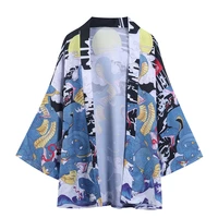 mens womens robes street clothes cardigan yukata national style harajuku eight head snake kimono japanese traditional clothes
