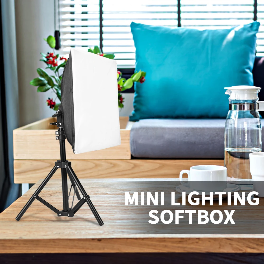 

Photo Studio LED 9W Softbox Kit 30x30cm Mini Softbox Adjustable Support Light Stand Tripod E27 Socket For Desktop Photo/Video