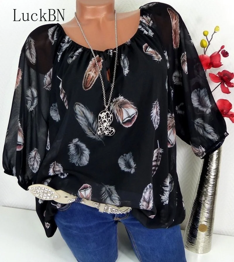 Хит продаж большой Размеры новые модные летние блузки для женщин 5XL рукаво