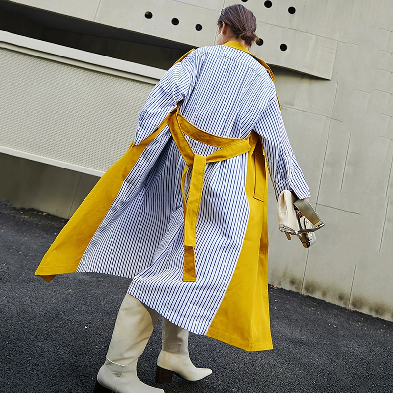 Осень 2021 Женский Длинный плащ британский стиль винтажное длинное пальто