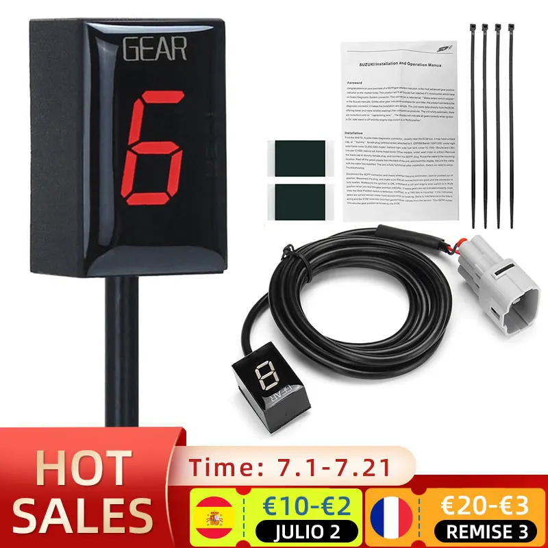 Индикатор шестерни для мотоцикла с ЖК дисплеем 1 6 уровня цифровой индикатор Suzuki