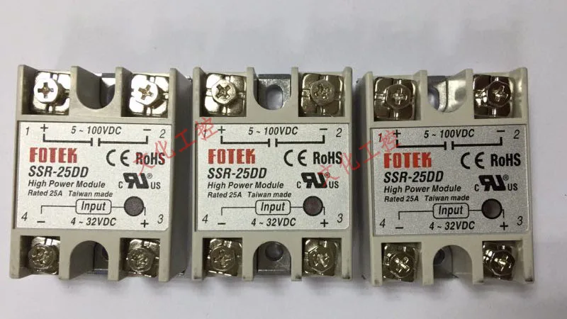 

Brand New Fotek Original Authentic Taiwan Yangming Solid State Relay SSR-25DD DC Control AC