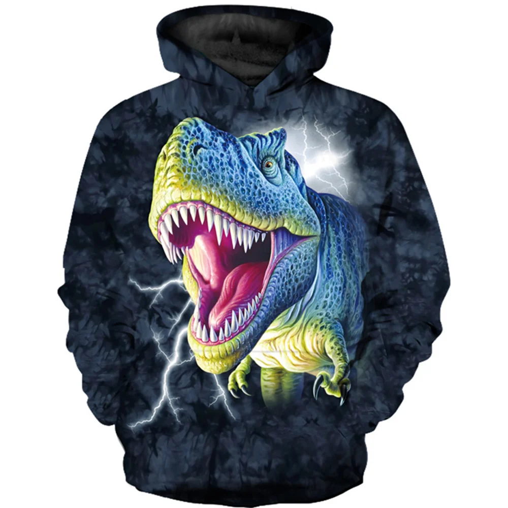 

Boys Sweatshirt Dinosaur Hoodies Cool Fashionable Children Autumn 3D Printed Hoodies Girl Animal Pullover Hoodies Sweatshirts 2