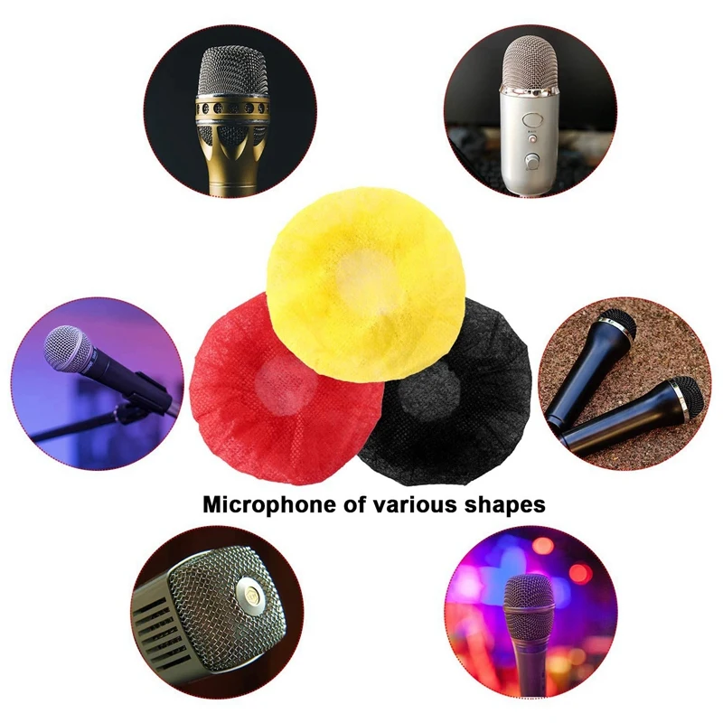 200 Pieces Disposable Microphone Cover Non-Woven for KTV Recording Room News Gathering | Электроника