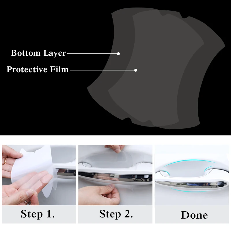 Прозрачная защитная пленка из ТПУ на автомобильную ручку наклейки дверь