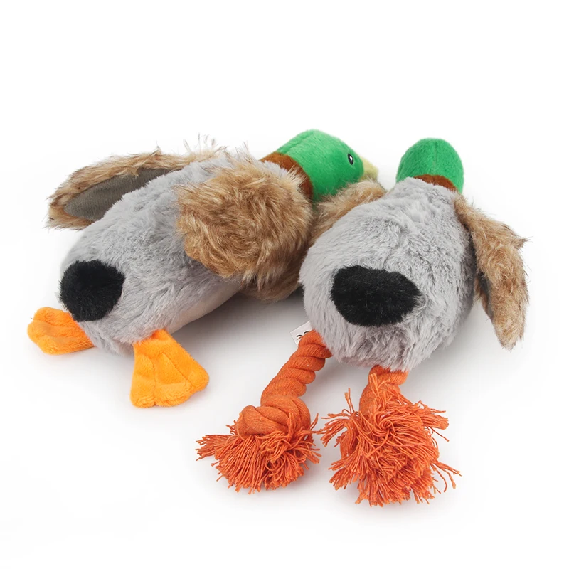 

Cute Plush Duck Sound Toy Animal Squeak Dog Toy Cleaning Tooth Dog Chew Rope Toys dog toys for small dogs dog toys