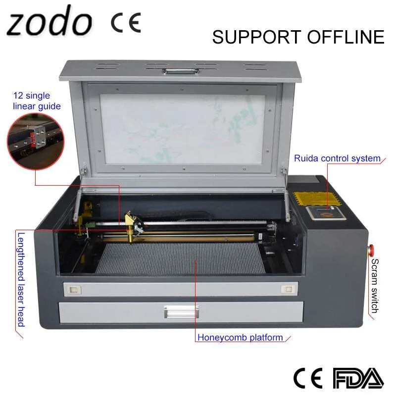 

4060 Small Laser Cutting And Engraving Machine CO2 60W Desktop Laser Cutter And Engraver For Acrylic Plywood MDF Wood Crystal
