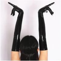 sexy imitation leather shiny long glove punk rock gloves hip pop jazz disco bright mittens clubwear polo dance cosplay costumes