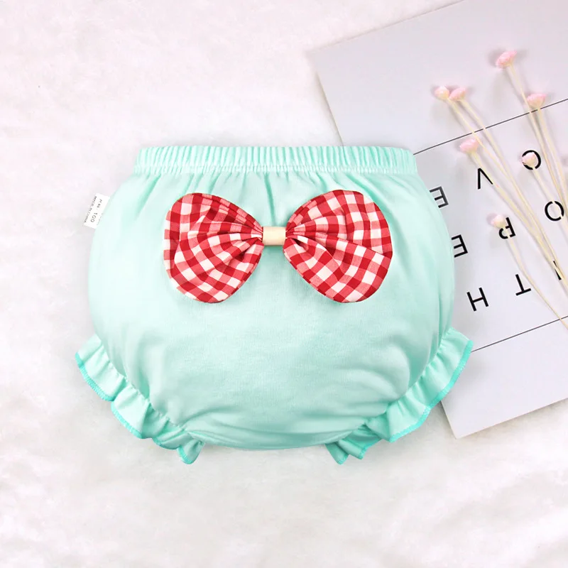 Детское нижнее белье хлопковые однотонные детские трусики милый большой бант