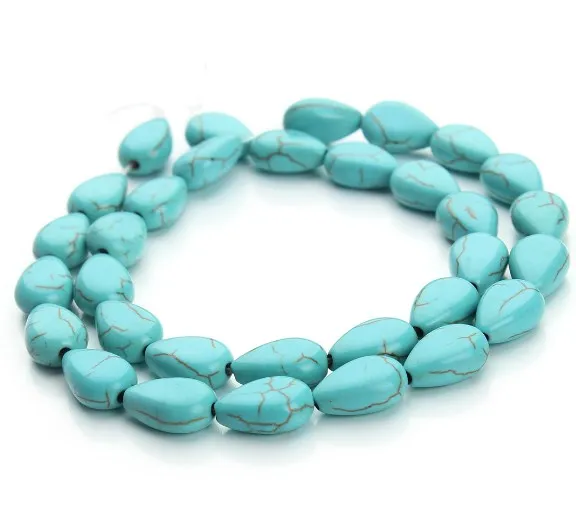 

Natural Stone 8*12mm 37pcs drop White turquoise oval Beads for Jewelry Making Diy Bracelet dgf3es