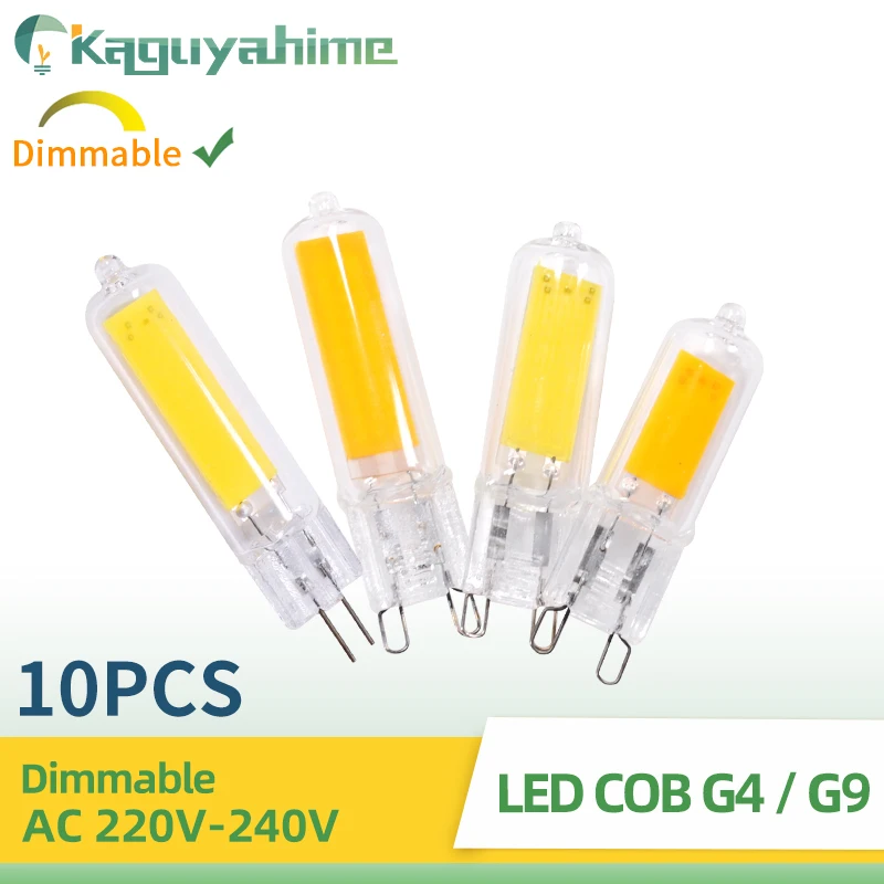 Светодиодная лампа KPS 10 шт./лот G9 G4 стеклянная 7 Вт 9 12 220 В COB сверхъяркая с