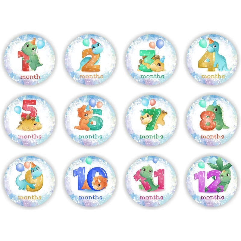 

Baby Pregnant Monthly Stickers Cute Dinosaur Memory Recording Milestone Sticker BX0D