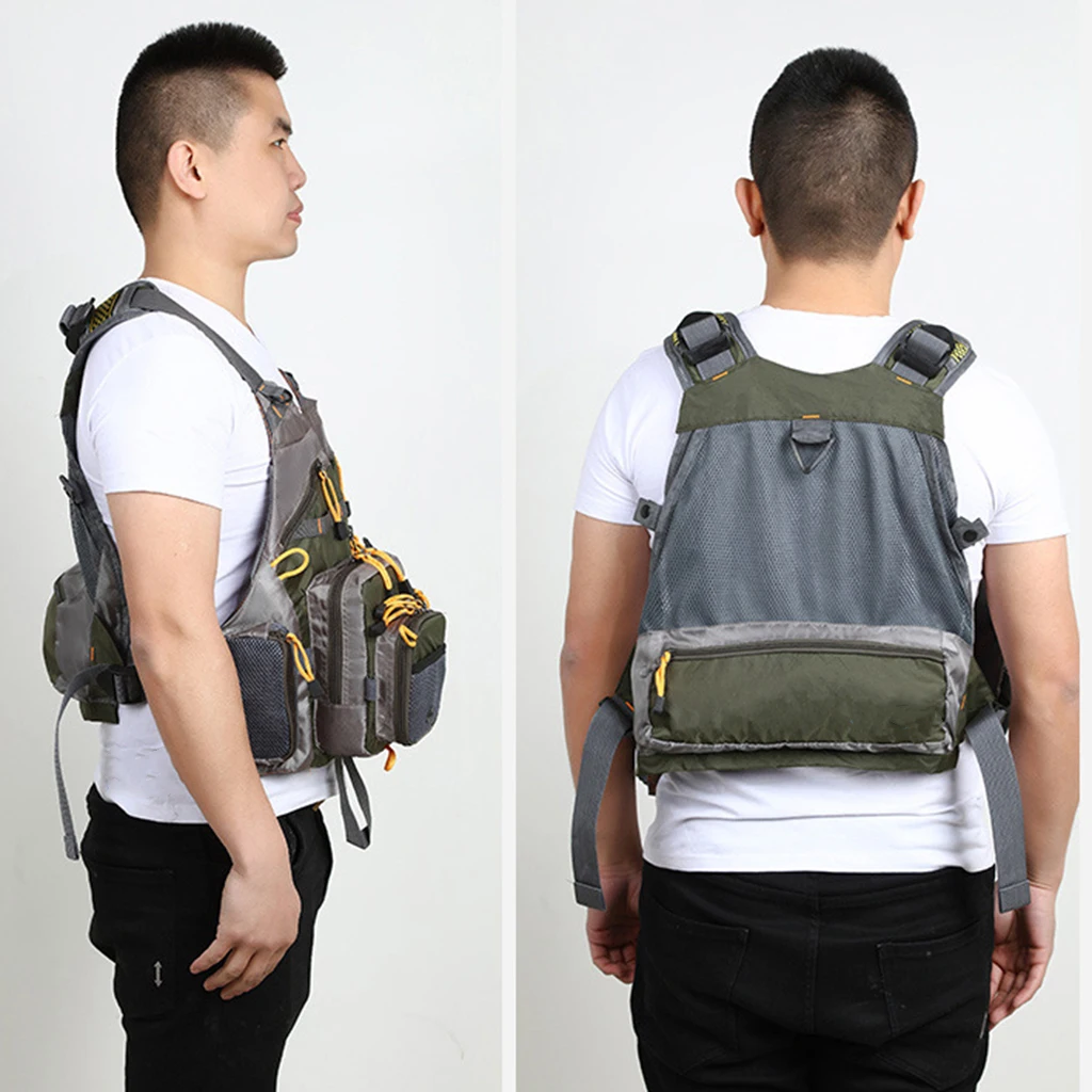

Fly Fishing Mesh Vest Adjustable Multi- Outdoor Jacket Waistcoat Gilet