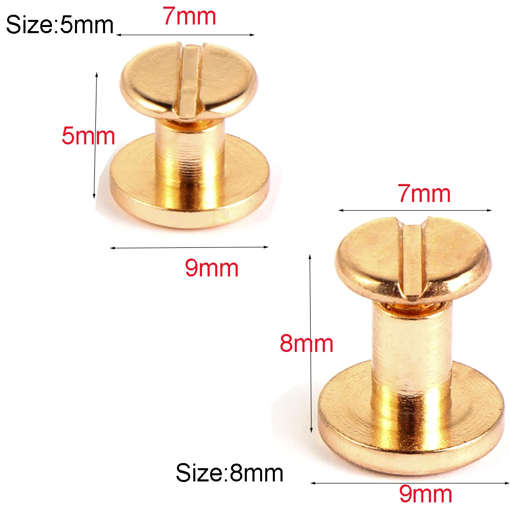 10 комплектов (20 шт.) твердая латунь заклепки для ногтей ремень кошелек