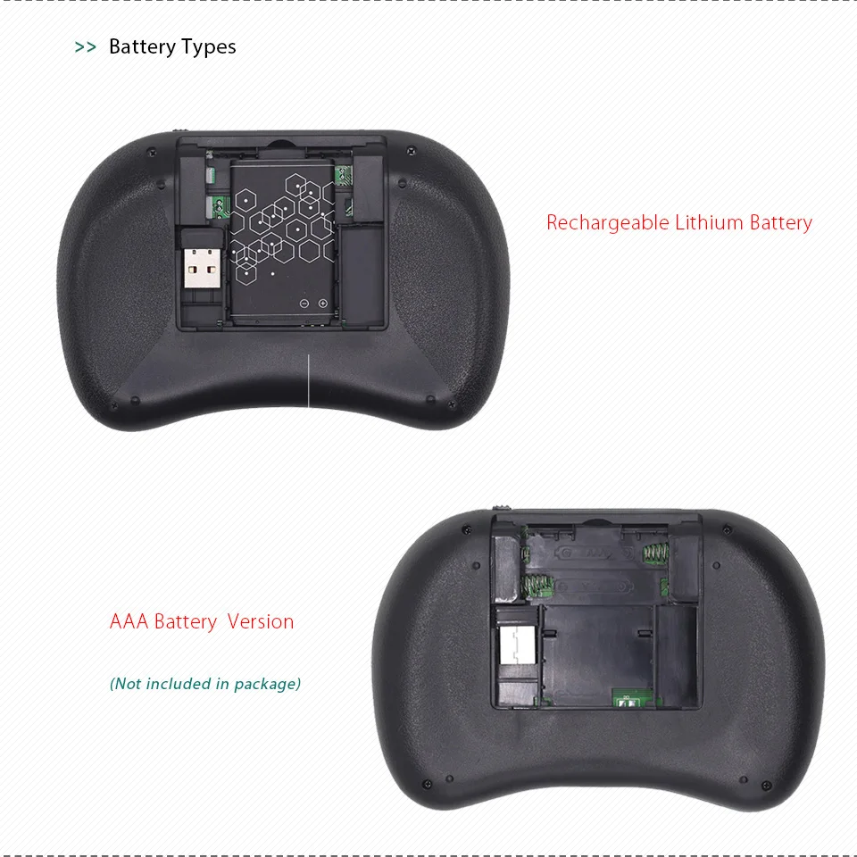 Беспроводная мини-клавиатура с подсветкой 7 цветов i8 Air Mouse тачпадом для Android TV Box