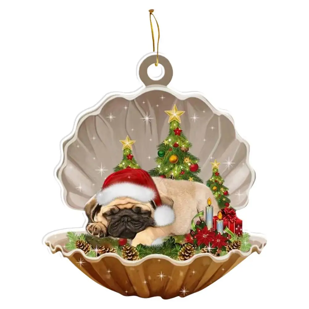 

Indoor Christmas Decoration Innovative Lovely Christmas Dog With Shell Christmas Tree Ornament Birthday Gifts For Children