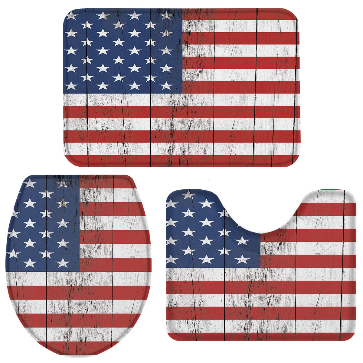 Набор из 3 предметов для ванной комнаты винтажный деревянный набор с