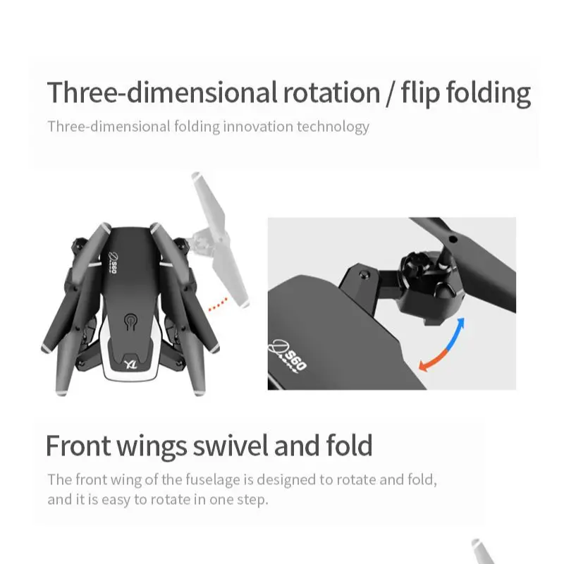 

2021 New Drone S60 4k Profession HD Wide Angle Camera 1080P WiFi fpv Dron Dual Camera Height Hold Foldable Quadcopter Dron Gift