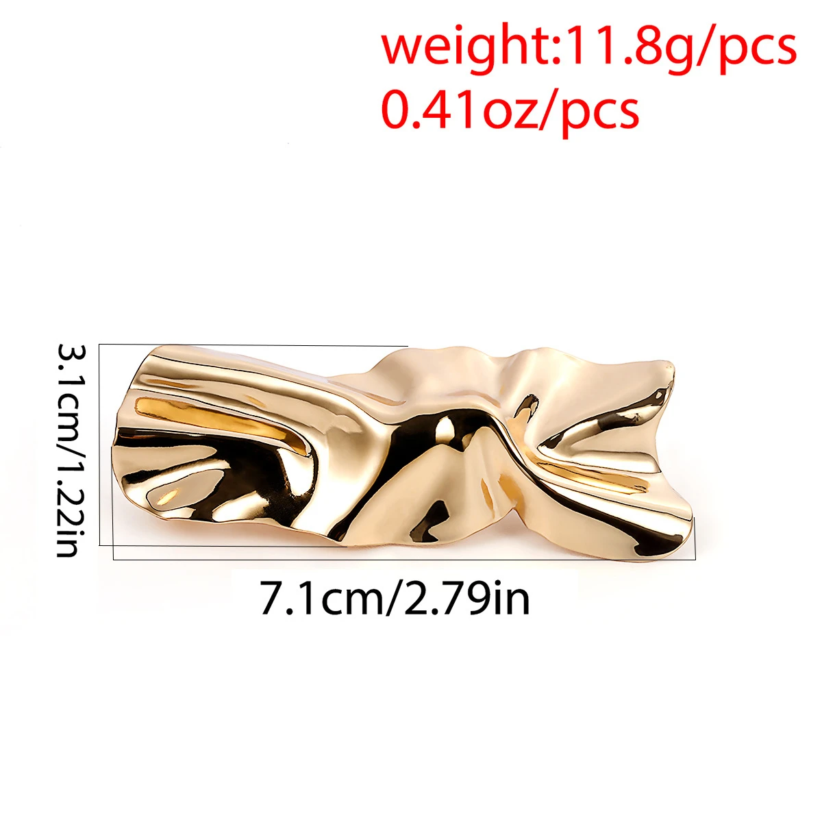 Youvanic блестящий золотой сплав заколка с бантом заколки большие складные