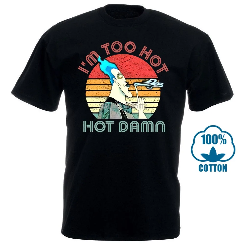 Черная футболка Hades Hercules I'M Too Hot Black M 6Xl | Мужская одежда