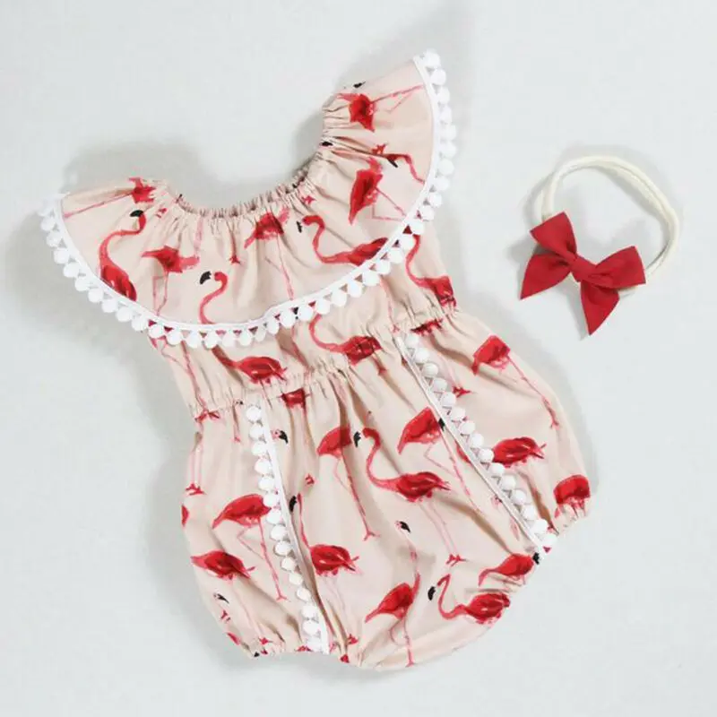 

Pudcoco New Arrival Newborn Kids Baby Girl Romper Flamingo Jumpsuit Outfit Summer Clothes