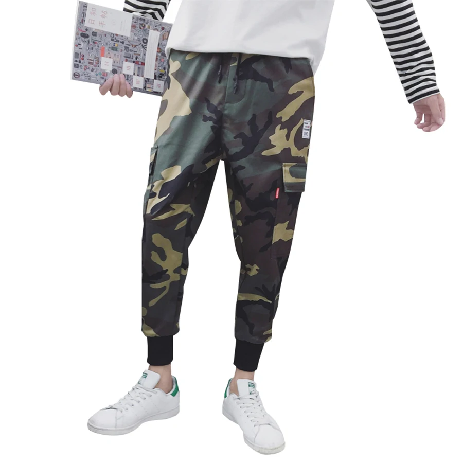Гарем карго Мужские штаны для бега хип хоп тактические модные камуфляжные брюки