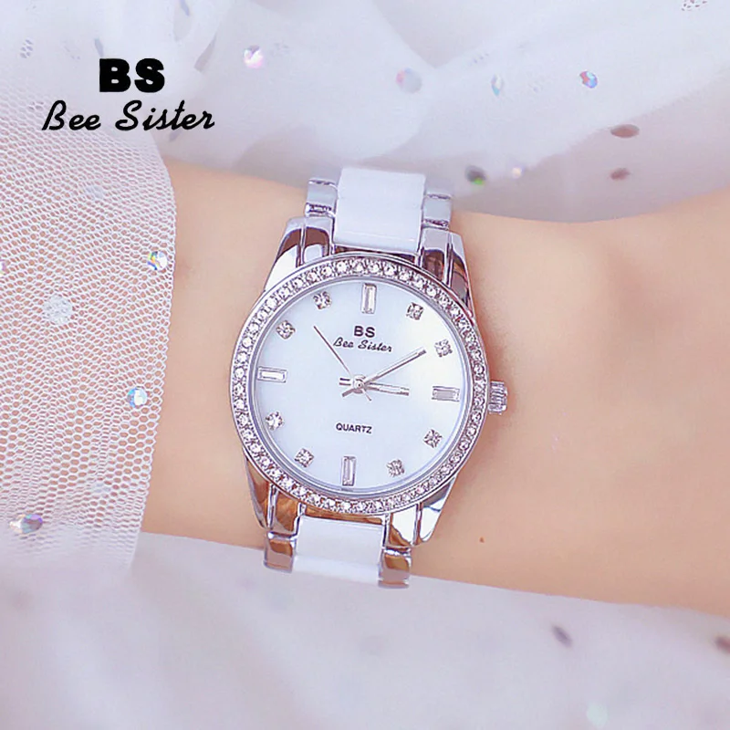 

Montre Femme 2021 New Women Watches Top Brand Ceramic Watch Band Rhinestone Dress Watch Ladies Wristwatch Bayan Kol Saati