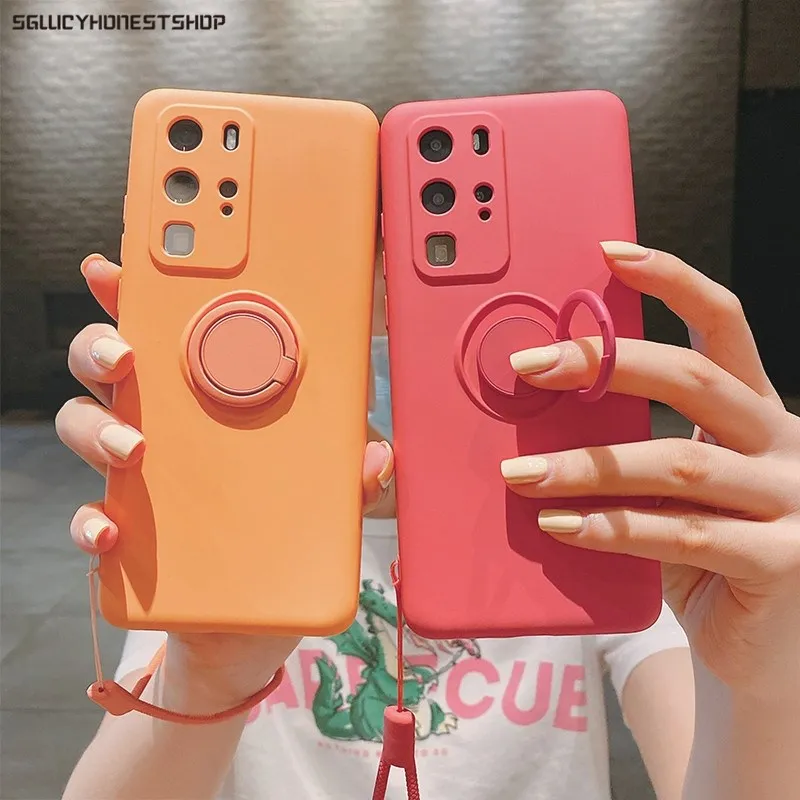 

Finger Ring Liquid Silicone Case For Samsung S20 Plus S20 Ultra S21 Plus S21 Ultra Note 20 Ultra Magnetic Car Holder Stand Cover