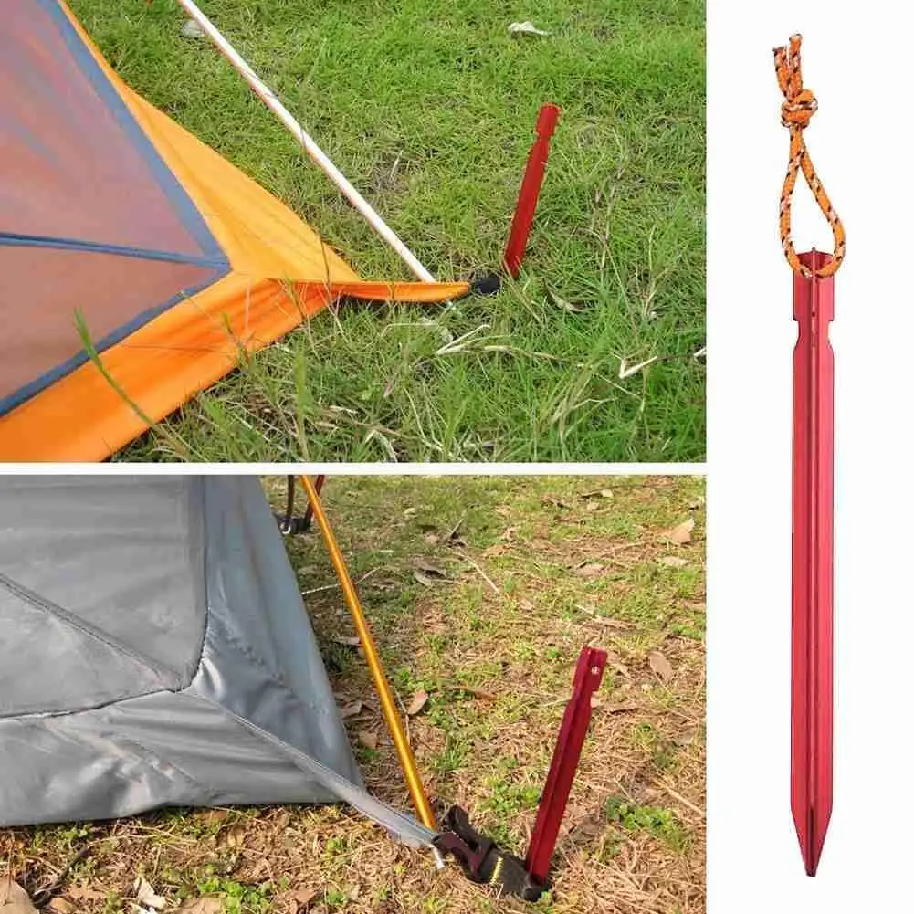 

12 Pcs/set 18cm Aluminum Alloy Tent Pegs With Storage Equipment Outdoor Tent Bag Accessories Stake Hiking Traveling Camping X9S2