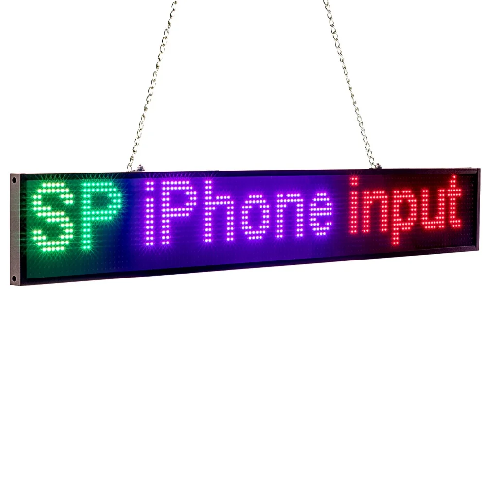 

66cm Led Display Sign Screen P5 RGB Full-Color 16*128 Pixel Phone WiFi Programmable Scrolling Text LED Advertising Display Board