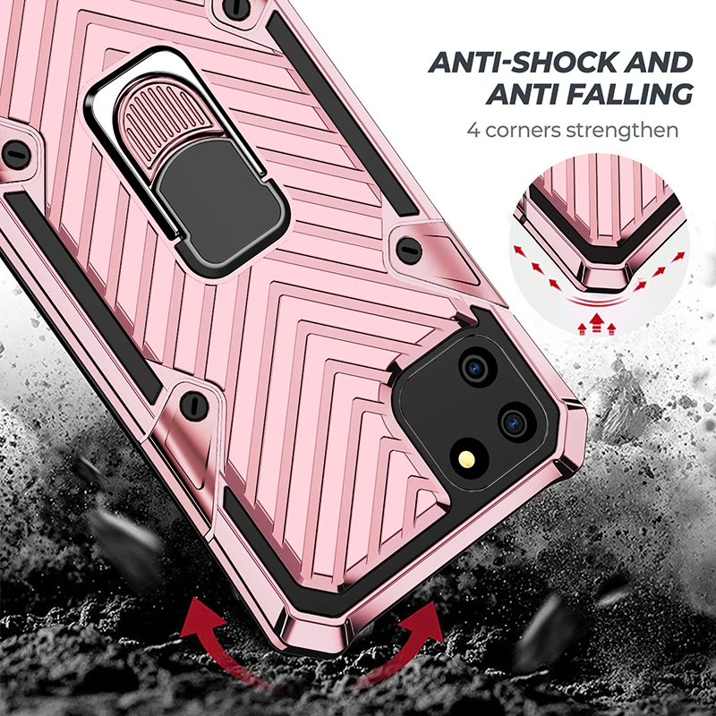 

C12 Carmera Protected Shockproof Case for OPPO Realme C12 2in1 PC Soft Silicone Back Cover for Realme 5 5S 5i 6 6i C1 C3 C15
