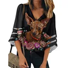 Женская блузка с 3D рисунком кота, леопарда, слона, собаки, забавная Повседневная рубашка для подростков, женские рубашки, 2020