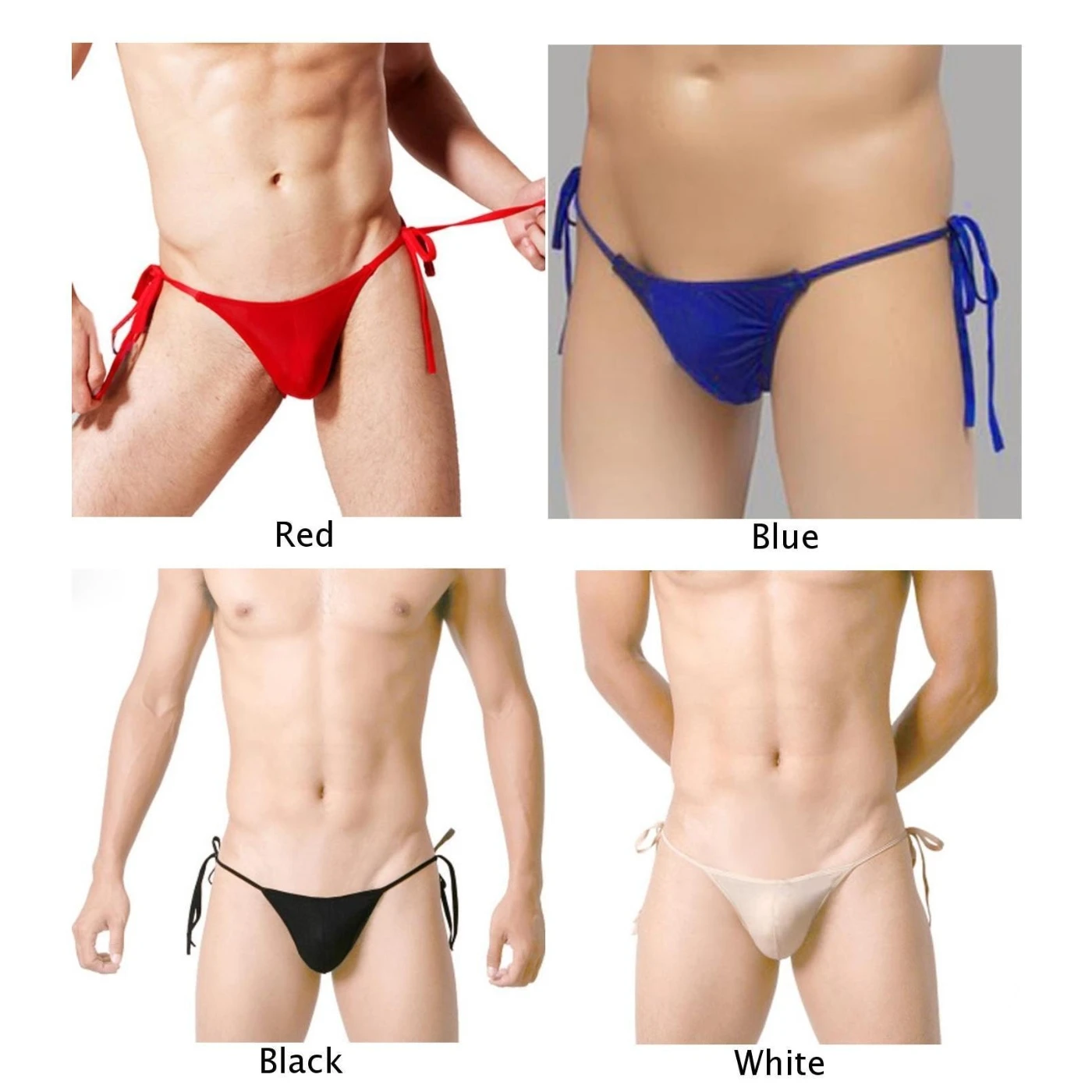 Мужские стринги сексуальные вискоза шнуровка мягкая открытая спина Новое