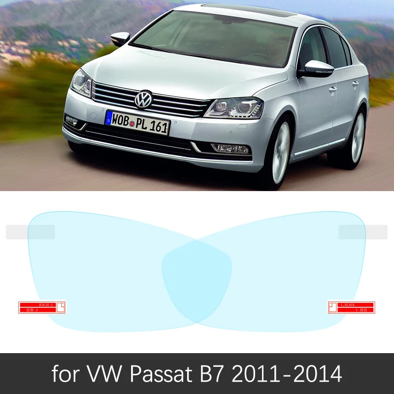 VW Passat B7 Для Volkswagen VW Passat B5 B5.5 B6 B7 B8 CC 1997~ полное покрытие зеркало заднего вида противотуманные непромокаемые противотуманные пленки аксессуары - Color Name: VW Passat B7