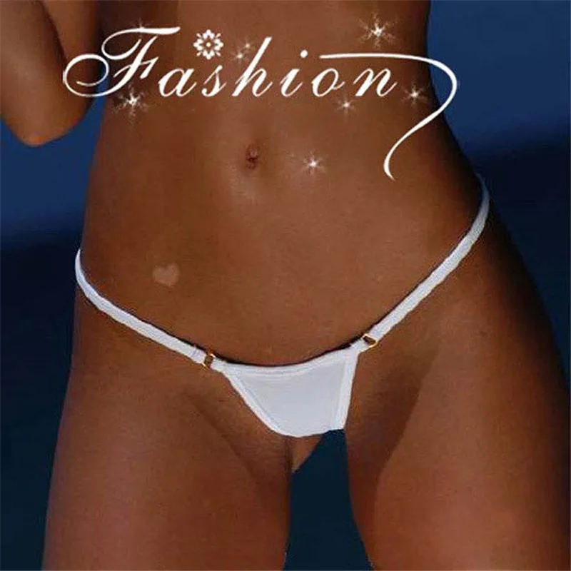White Cotton Женские хлопковые стринги мини-бикини с трусиками танга, нижняя часть с низкой посадкой, женские сексуальные мини-трусики для плавания с Т-образной спинкой, пляжная одежда - Цвет: White Cotton