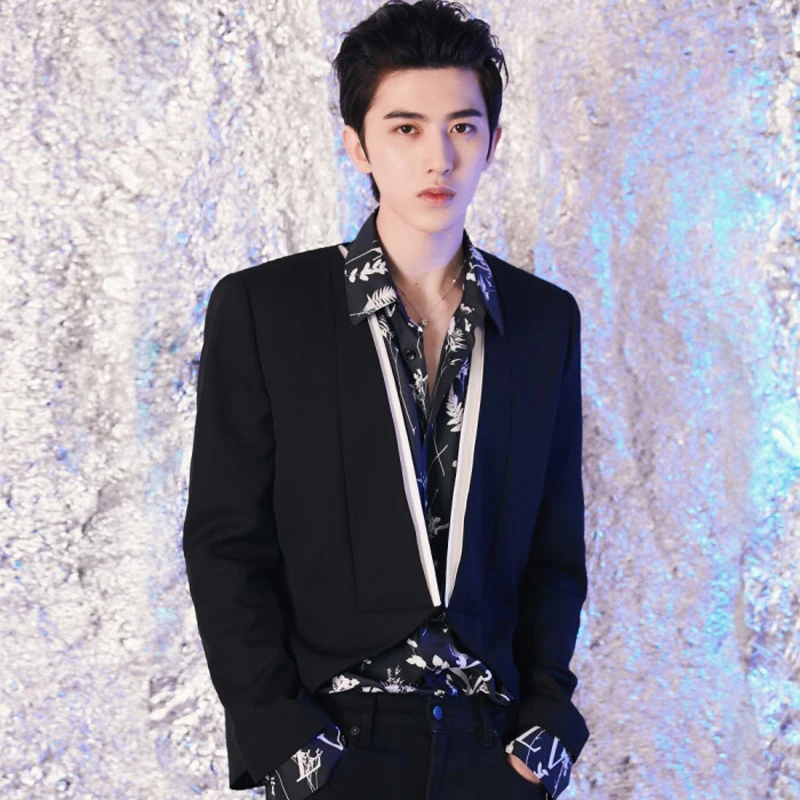 

S-6XL 2020 новая мужская одежда, Модный облегающий костюм Bigbang для диджеев, черно-белый мозаичный короткий костюм, сценический костюмы для певцов больших размеров