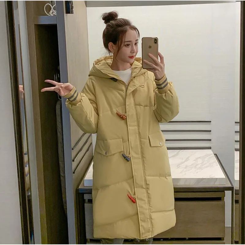 Women's Bomber Jacket 2020 Winter Oversized Loose Cotton Padded Jackets Warm Parkas Long Coats Hooded Women Young's | Женская