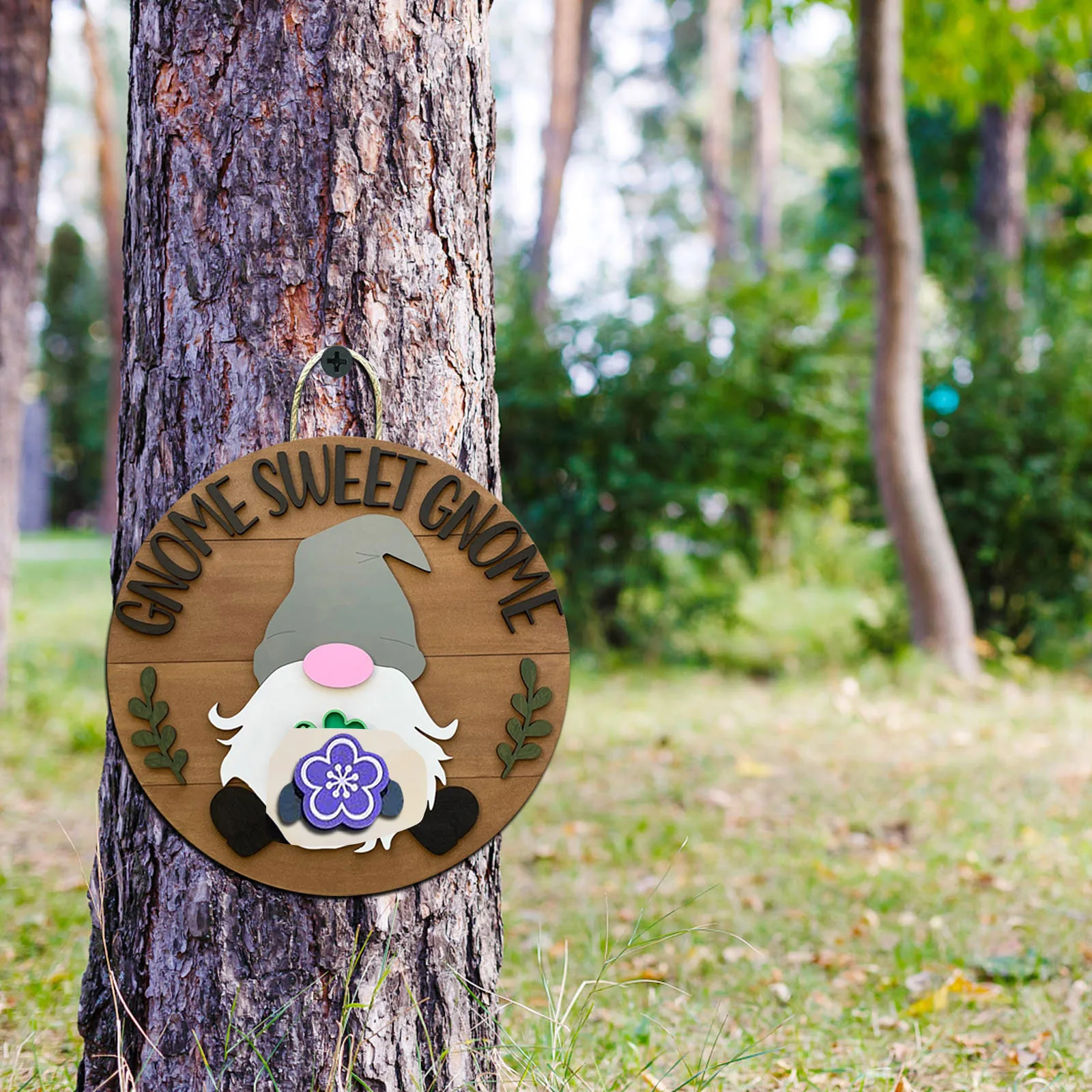 

Gnome Door Hanger Seasonal Welcome Signs With Interchangeable Holiday Pieces For Front Porch Hanging Handmade Plaques