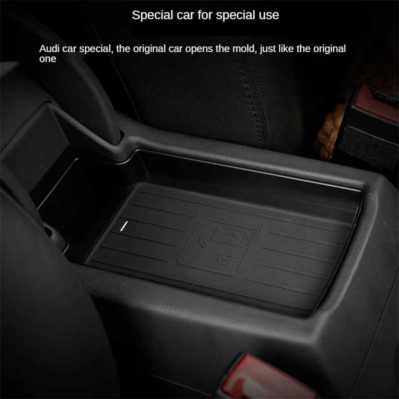 wireless charger for audi q3 2014 2018 cordless charging board armrest box phone holder for iphone charge case free global shipping