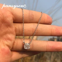 pansysen 100 real 925 sterling silver 77mm created moissanite diamond pendant necklaces for women wedding valentines day gift