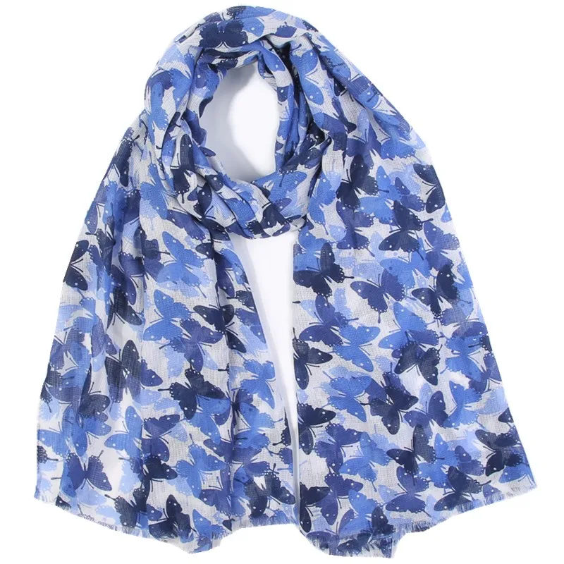 

Women Butterflies Printing Scarf Ladies Summer Spring cotton Soft Scarves Fashion Wrap Shawl Stole 180*90CM dropshipping