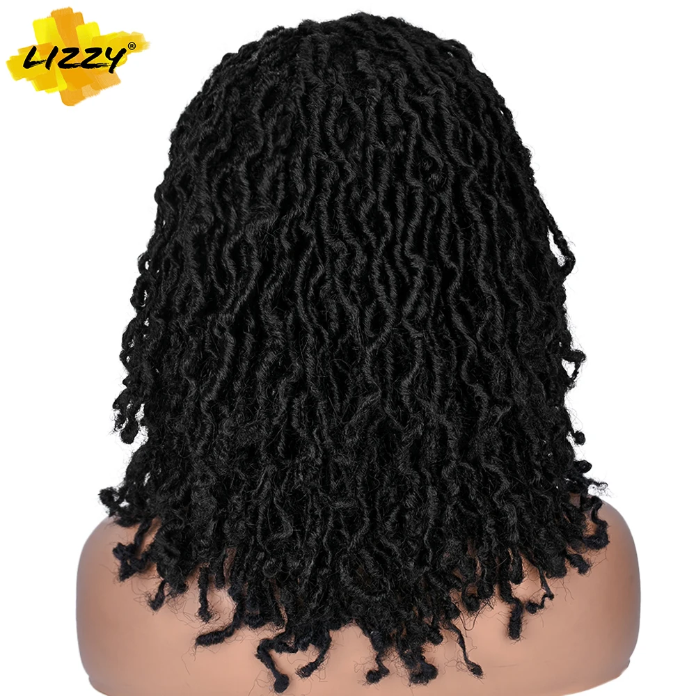 

Dreadlock Curly Wig Long Hair Synthetic Twist Braided Wigs For Black Women Faux Locs Handmade Ombre Afro Wig Heat Resistant