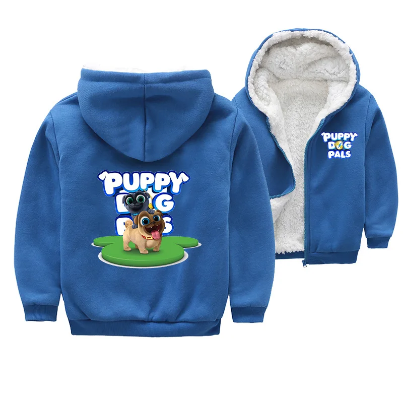 

Winter Fashion Hoodie Kids Cartoon Puppy Dog Pals Coat Baby Boy Warm Thick Velvet Hooded Jacket Girl Warming Cotton Outerwear