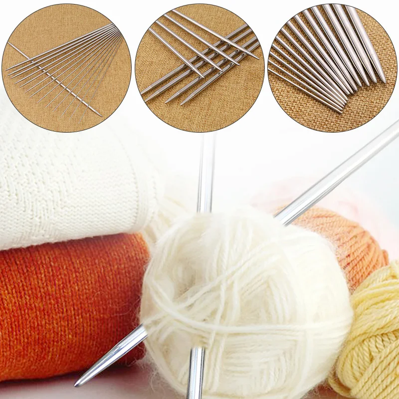 4Pcs/set 25cm Straight Knitting Needles Stainless Steel Crochet Hooks for DIY Sweater Weave Tools Sewing Accessories | Дом и сад